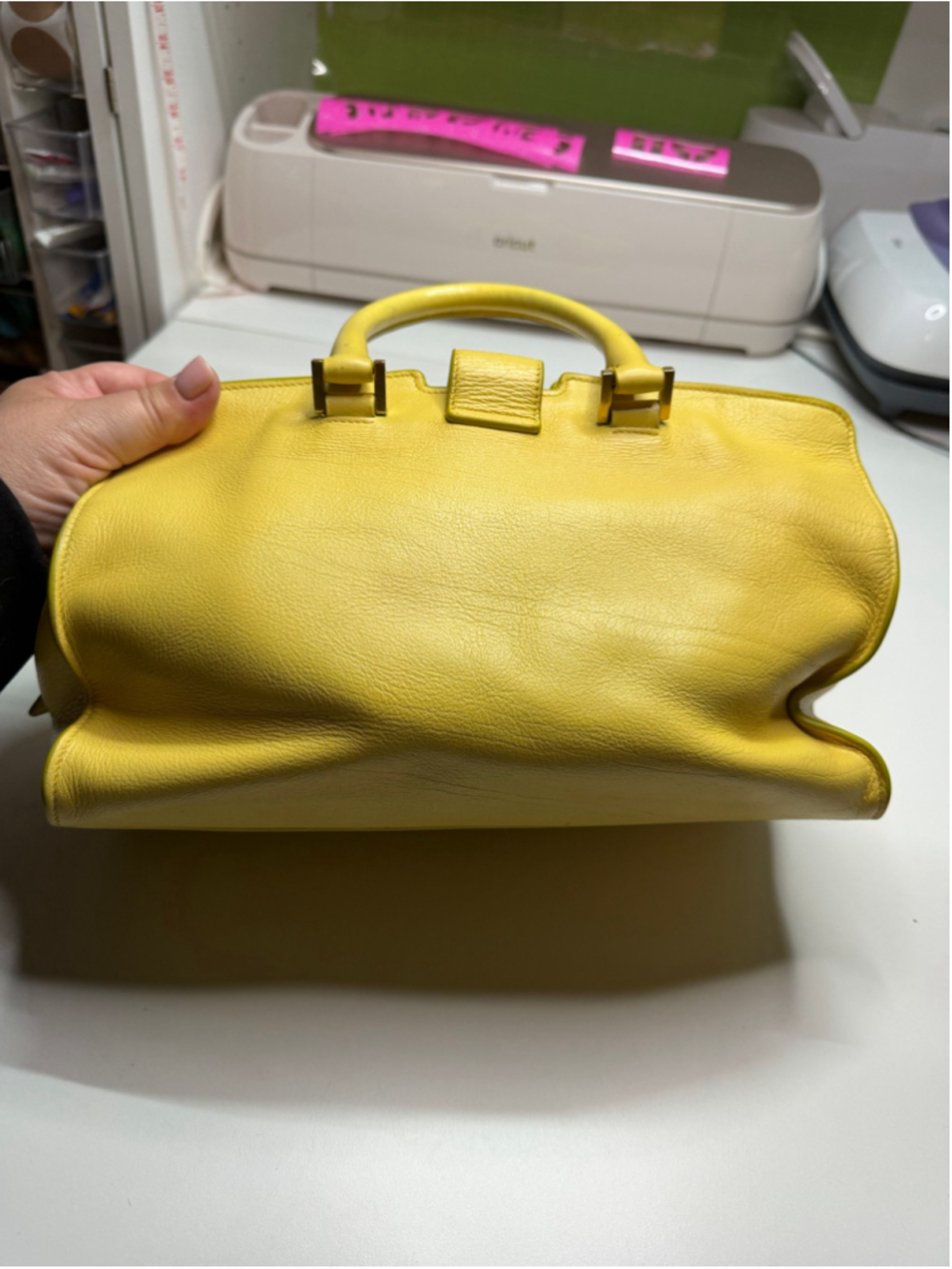 Women's Saint Laurent Satchel One Size Yellow - Picture 7 of 10